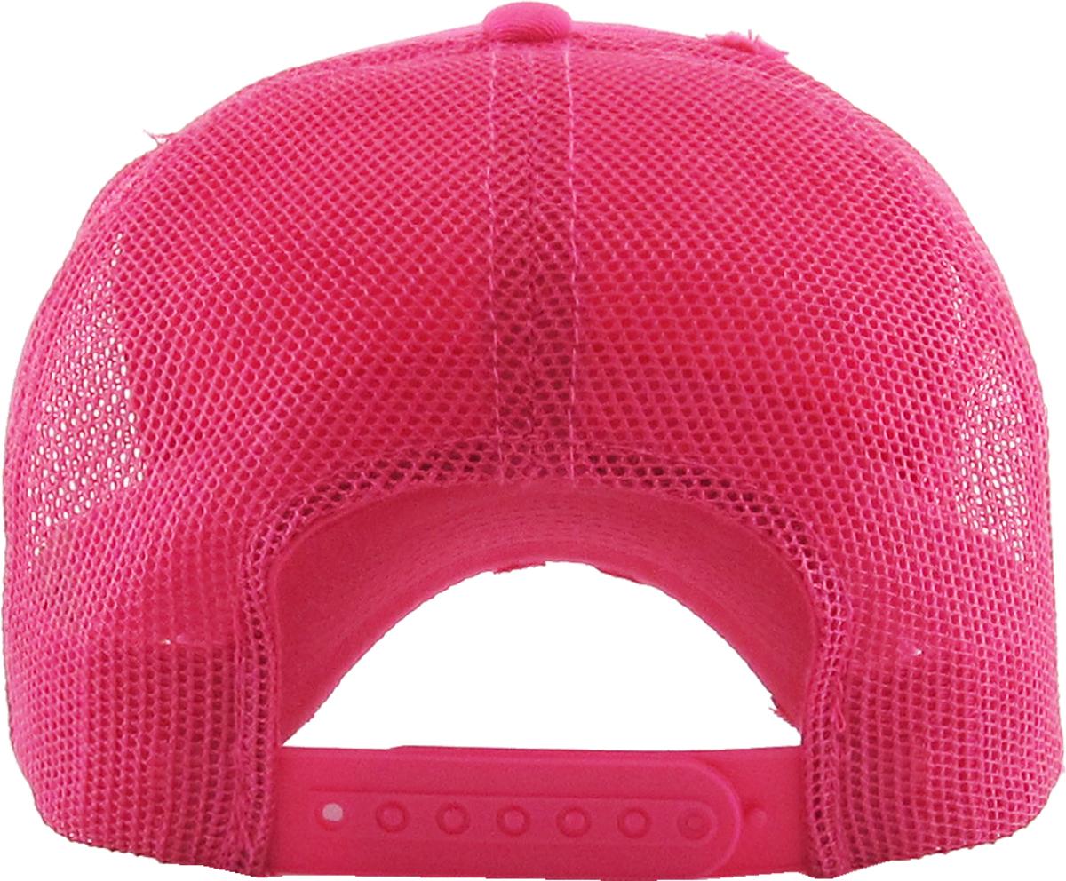 Hot Pink vintage mesh rear view